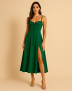 Heidi Midi Green Summer Dress