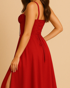 Heidi Red Corset Dress - Red Sun Dress