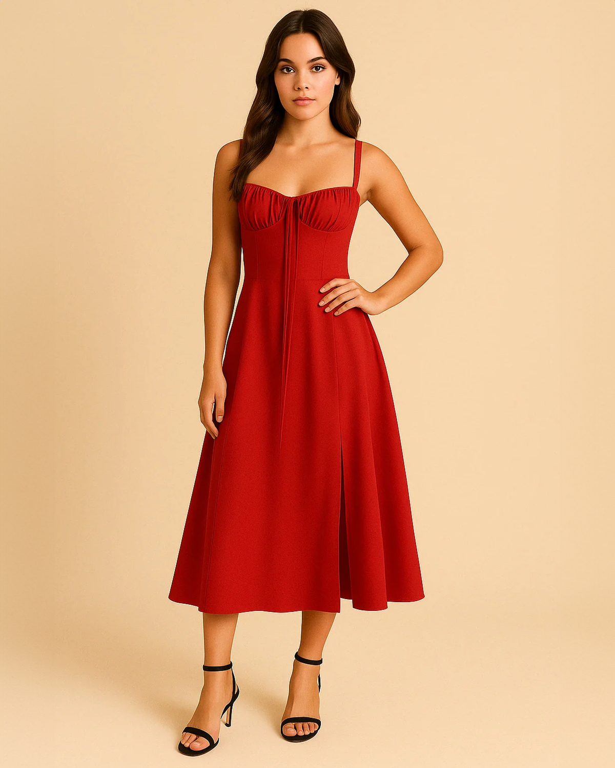 Heidi Red Corset Dress - Red Sun Dress | ADKN UK Heidi Red Corset Dress - Red Sun Dress | ADKN UK