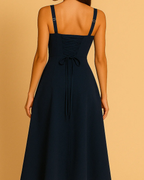 Heidi Navy Midi Corset Sun Dress