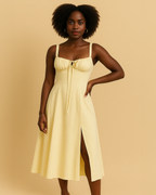 Heidi Yellow Milkmaid Sun Dress