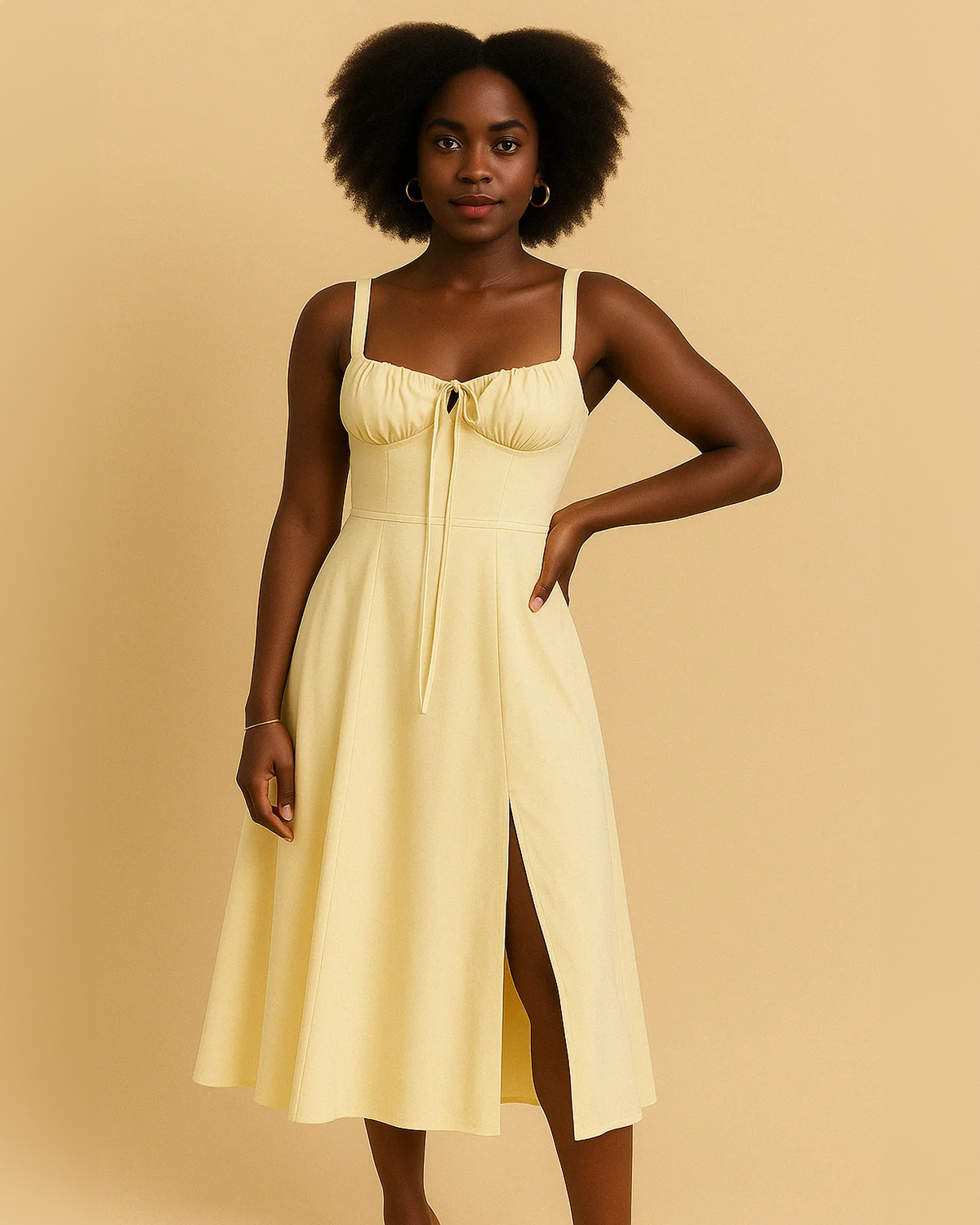 Heidi Yellow Milkmaid Sun Dress