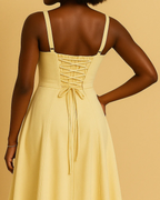 Heidi Yellow Milkmaid Sun Dress