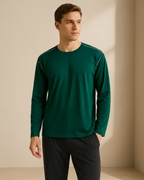 Men's Bamboo Loungewear Pyjama Set (Tee & Jogger) | Forest Green & Charcoal, Organic Cotton