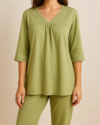 Bamboo & Organic Cotton Womens Pyjamas - Half Sleeve PJS - Lime