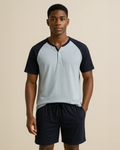 Bamboo Men Shorts Pyjamas - Pale Blue