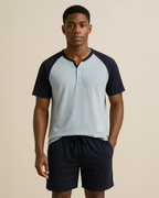 Bamboo Men Shorts Pyjamas - Pale Blue