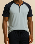 Bamboo Men Shorts Pyjamas - Pale Blue