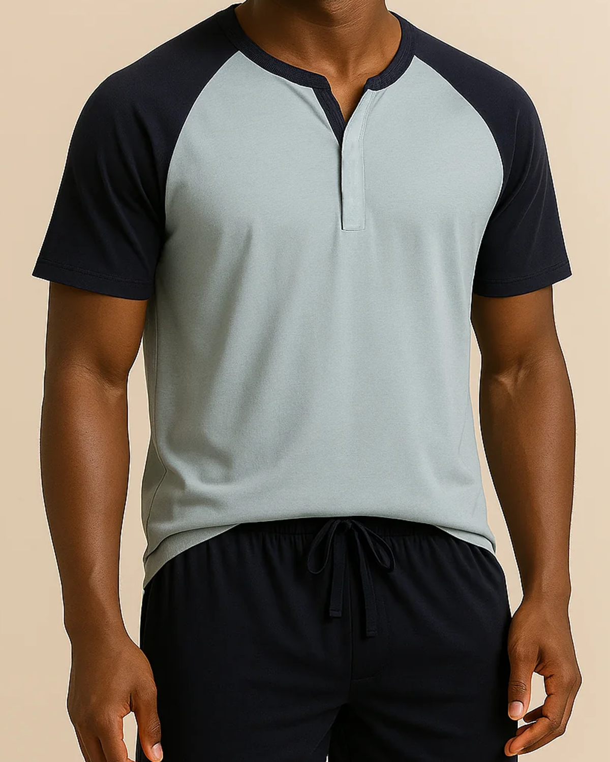 Bamboo Men Shorts Pyjamas - Pale Blue