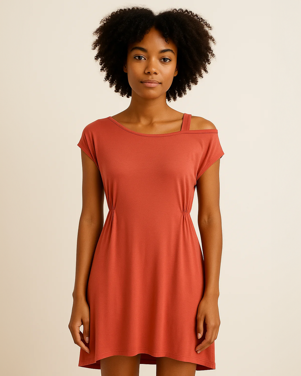 Bamboo Women Loungewear - Slip Dress in Coral Red