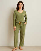 Cosy Green Knit Pajamas