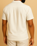 Men White Cuban Shirt - Guayabera Cuban Collar Shirt