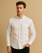 Men Classic Oxford Shirt - Long Sleeve Cotton Button-Down