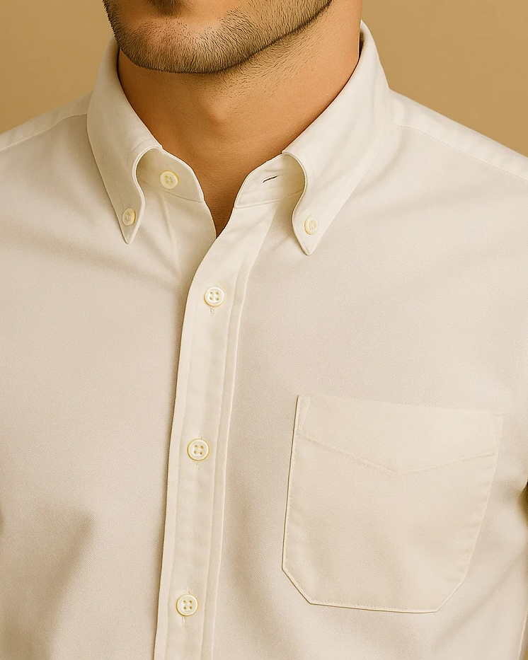 Men Classic Oxford Shirt - Long Sleeve Cotton Button-Down