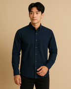 Men Classic Oxford Shirt - Long Sleeve Cotton Button-Down