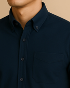 Men Classic Oxford Shirt - Long Sleeve Cotton Button-Down