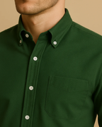 Men Classic Oxford Shirt - Long Sleeve Cotton Button-Down