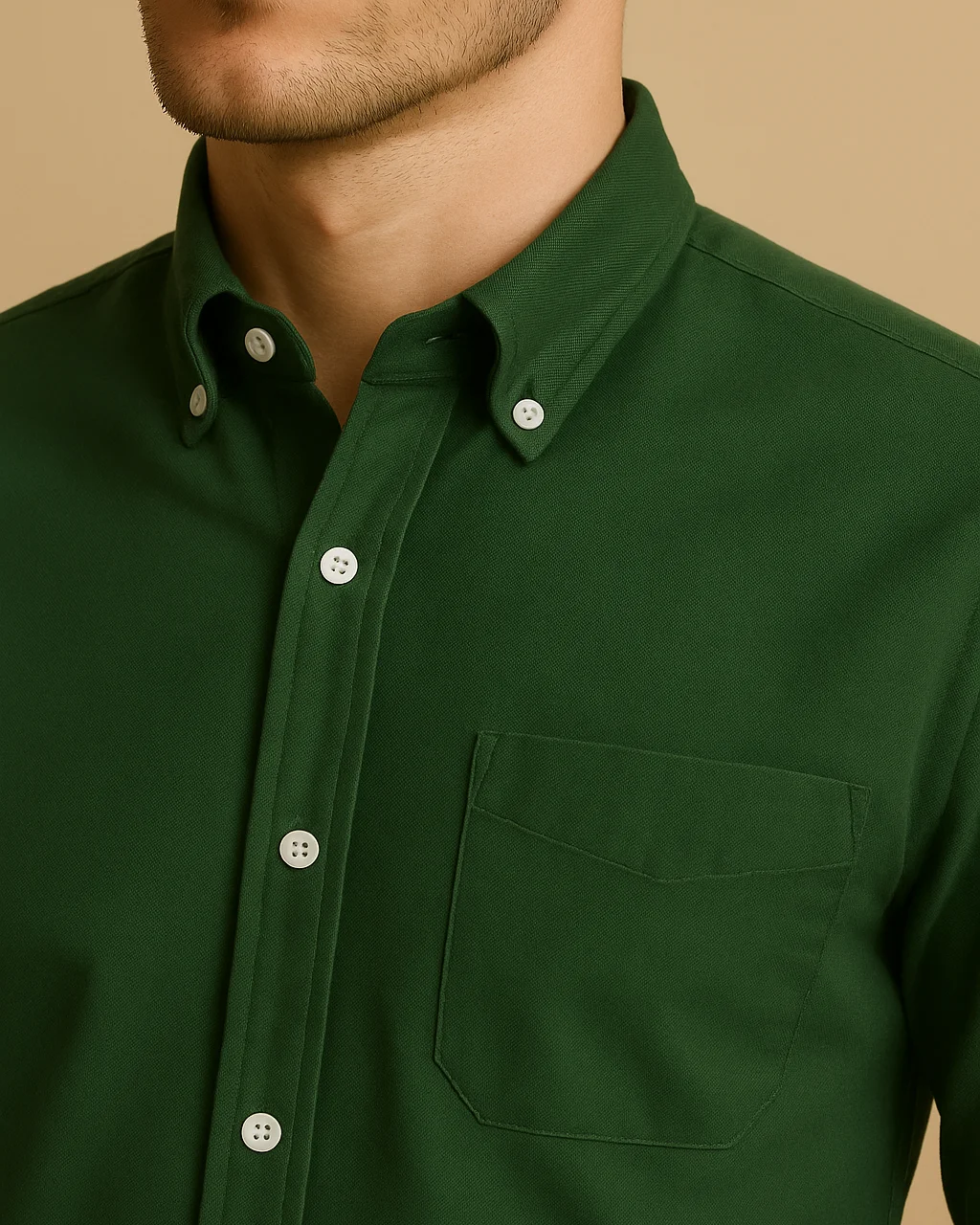 Men Classic Oxford Shirt - Long Sleeve Cotton Button-Down