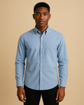 Men Classic Oxford Shirt - Long Sleeve Cotton Button-Down