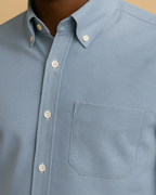 Men Classic Oxford Shirt - Long Sleeve Cotton Button-Down