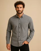 Men Classic Oxford Shirt - Long Sleeve Cotton Button-Down