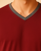 Men V-Neck T-shirt and Shorts Pyjamas