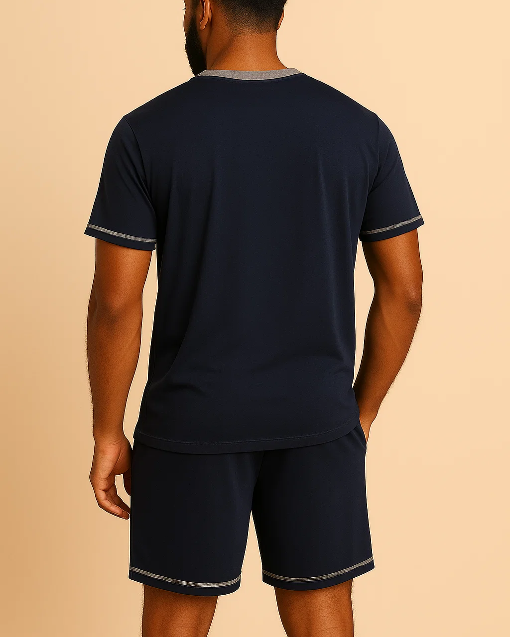 Men V-Neck T-shirt and Shorts Pyjamas