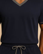 Men V-Neck T-shirt and Shorts Pyjamas