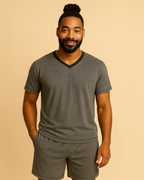 Men V-Neck T-shirt and Shorts Pyjamas