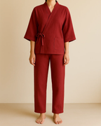 Samue Organic Cotton & Linen Loungewear Set - Unisex Japanese Inspired Loungewear Set