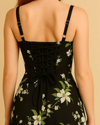 Heidi Black Floral Corset Summer Dress