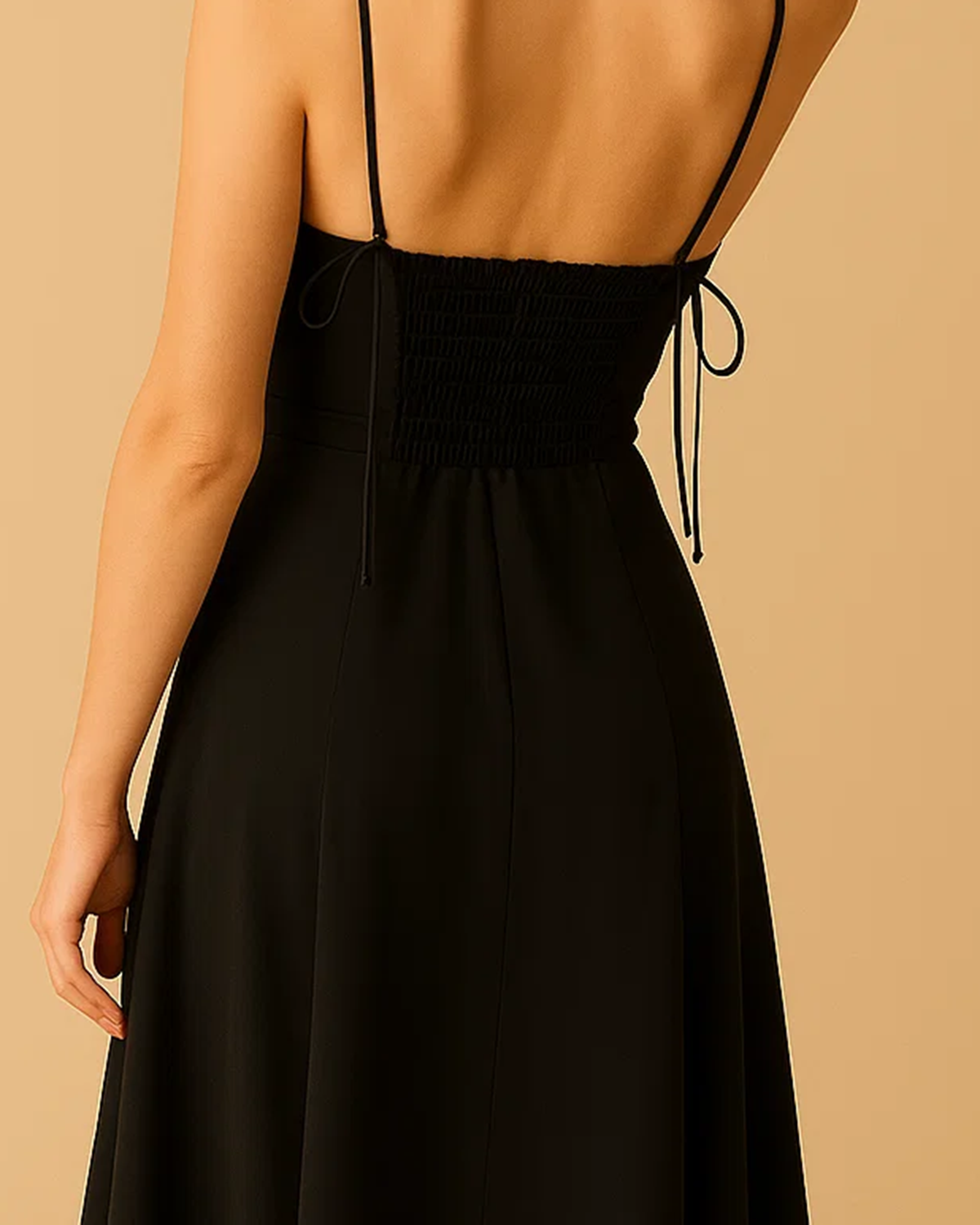 Lily Black Bustier Midi Dress | Ethical Eveningwear with Slit