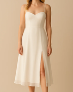 Lily White Bustier Midi Dress | Sustainable Bridal & Rehearsal Look