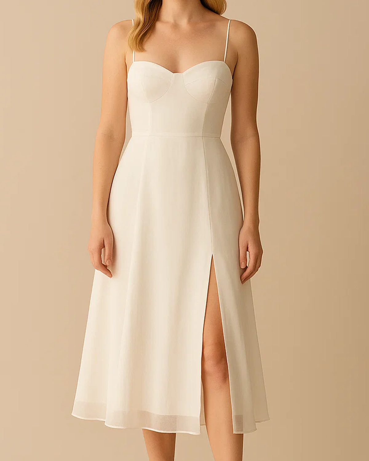 Lily White Bustier Midi Dress | Sustainable Bridal & Rehearsal Look