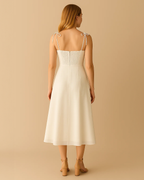 Lily White Bustier Midi Dress | Sustainable Bridal & Rehearsal Look