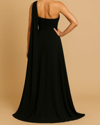 Saraya Black One Shoulder Gown | Sustainable Black Tie & Gala Dress