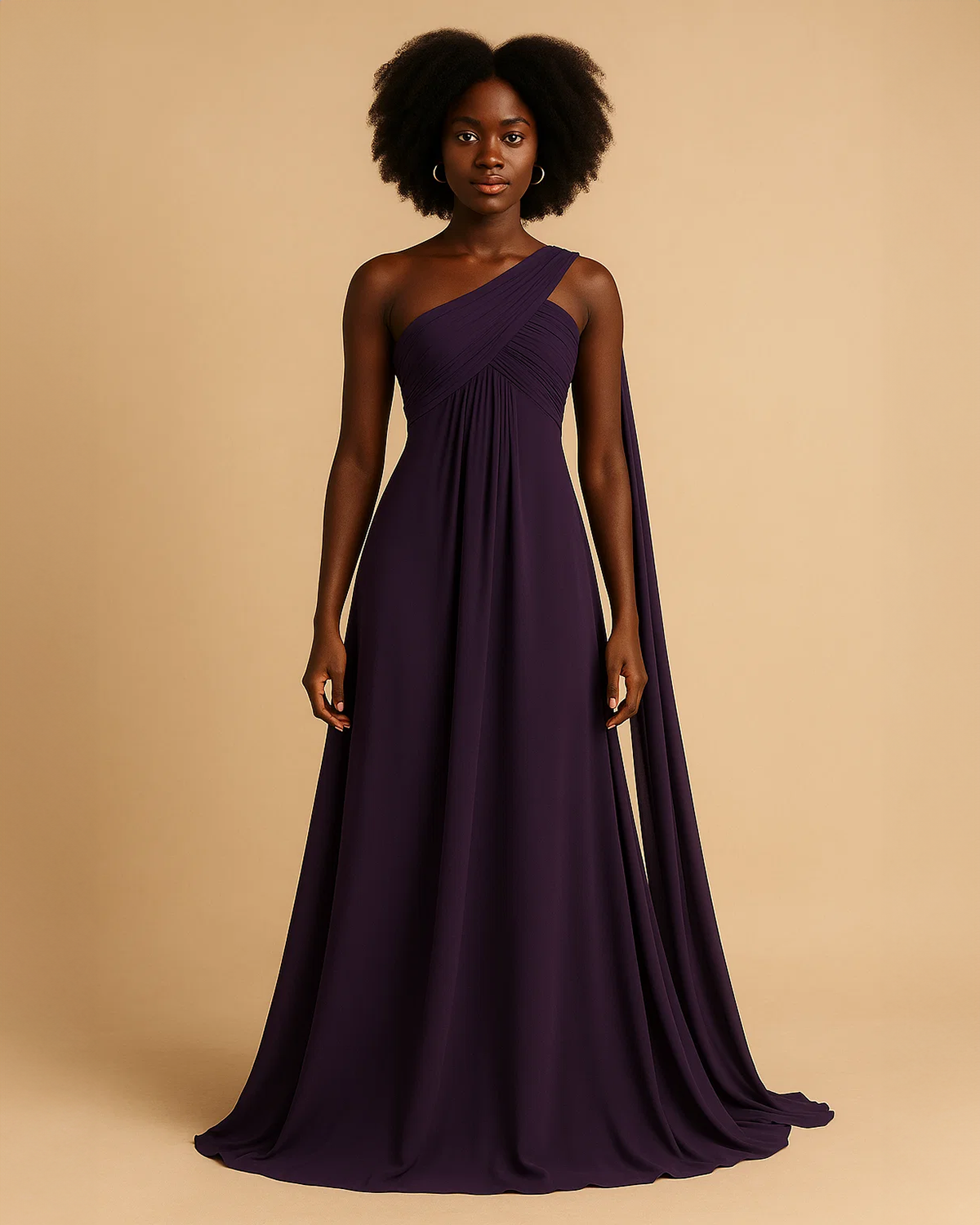 Saraya Purple One-Shoulder Gown | Ethical Dress for Evening & Stage