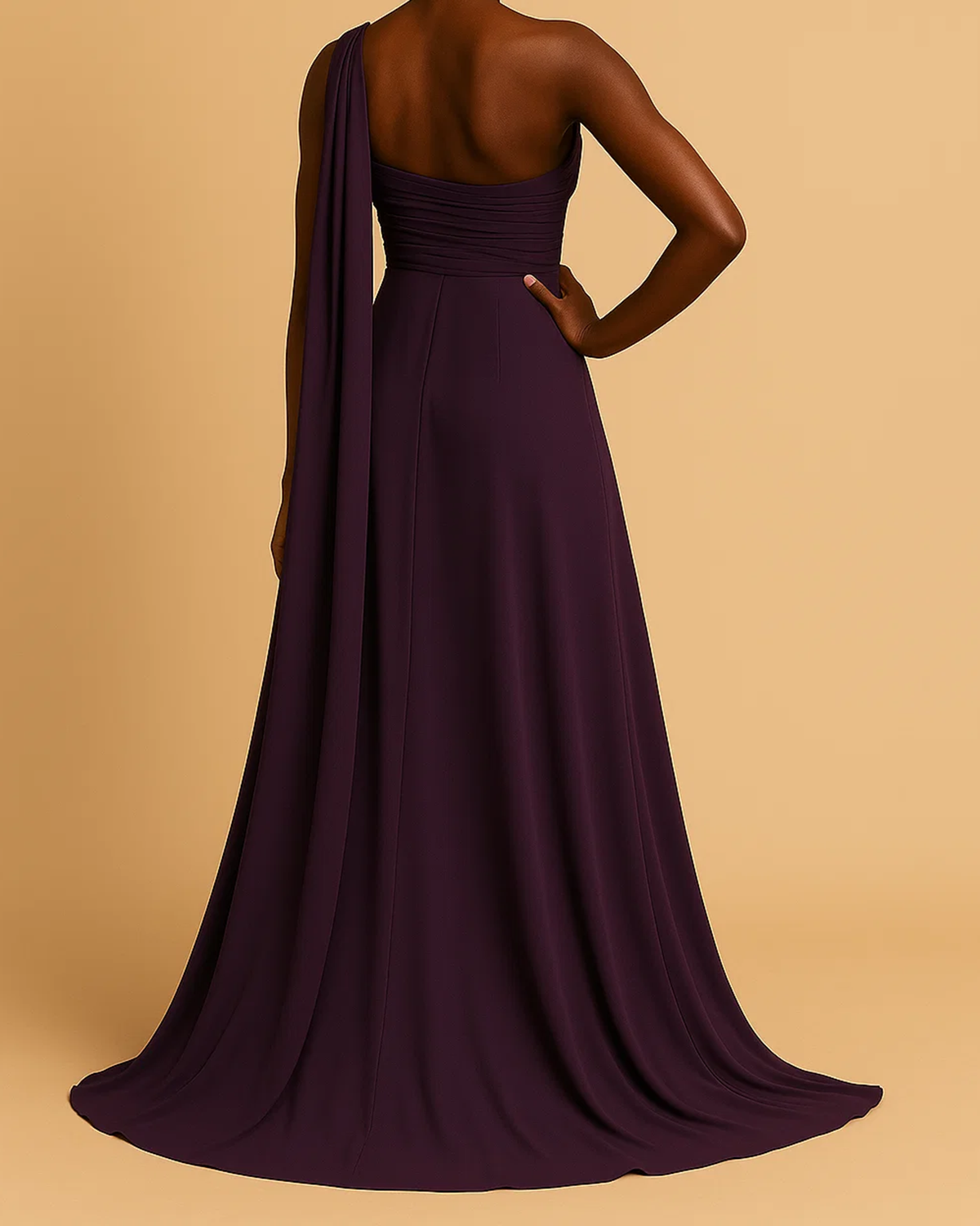 Saraya Purple One-Shoulder Gown | Ethical Dress for Evening & Stage
