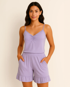 Bamboo & Organic Cotton Women Summer Short PJS in Lilac