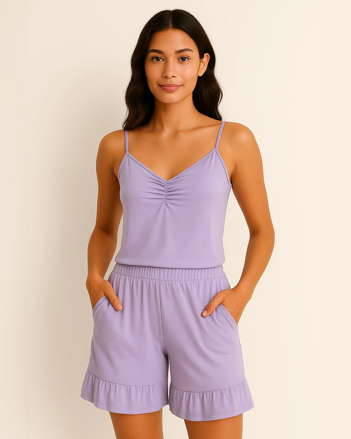 Bamboo & Organic Cotton Women Summer Short PJS in Lilac