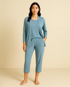 Bamboo Womens Loungewear Set - Pastel Blue