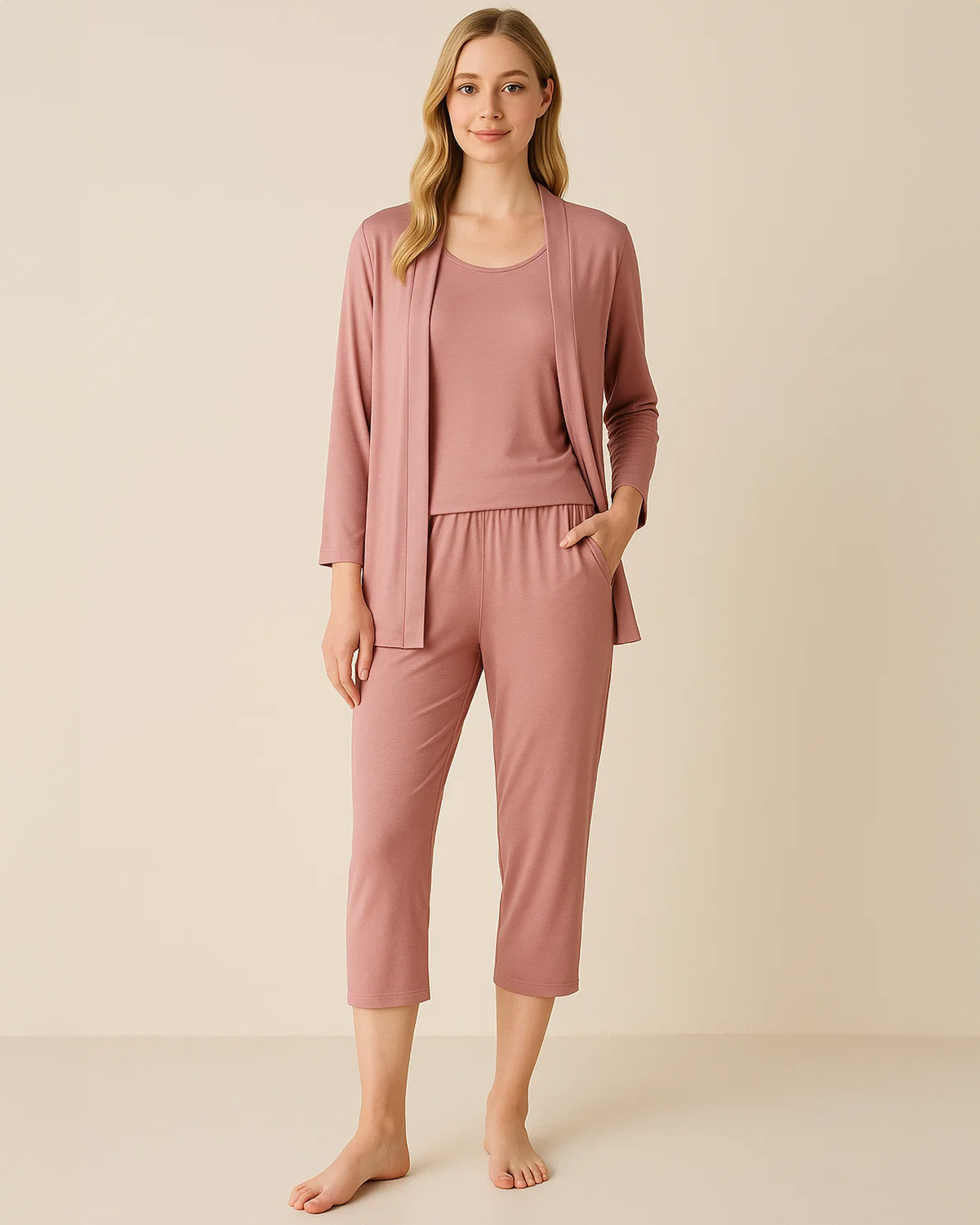 Bamboo Womens Loungewear Set - Blush Pink