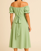 Sophia Green off Shoulder Dress - Sage Green Cocktail Dress