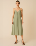 Zoie Mint Green Summer Strappy Dress - Midi Slip Dress