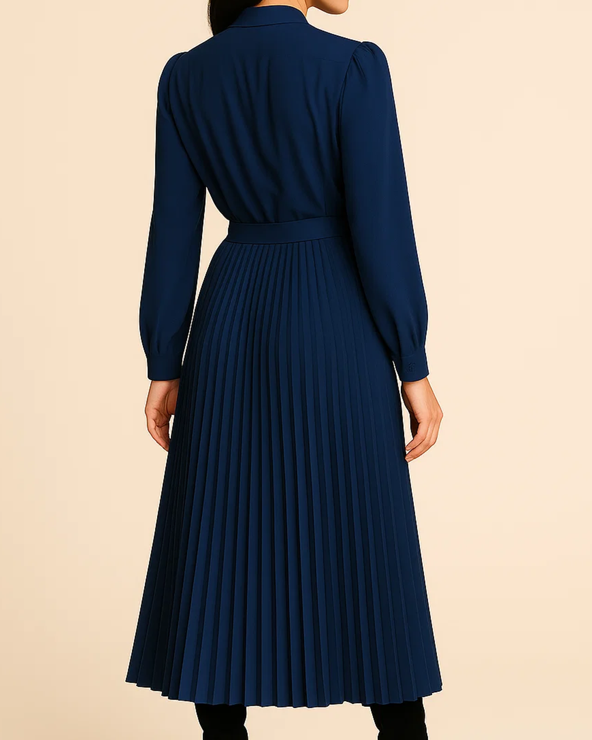 Ania Blue Long Sleeve Dress Casual