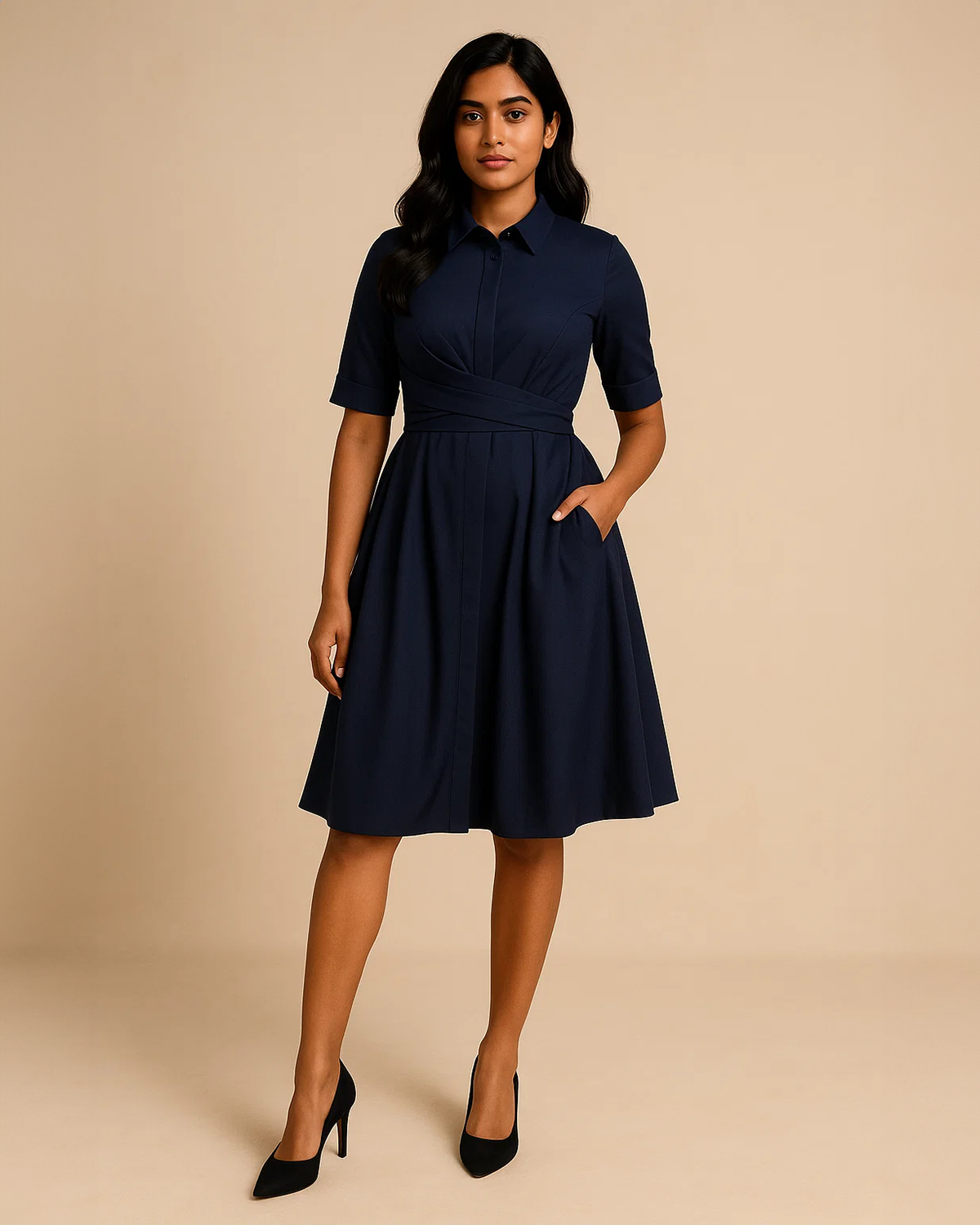 Kate Blue Skater Dress