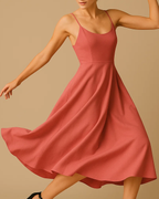 Jae Pink Backless Dress with Bow - Pink Midi Dress