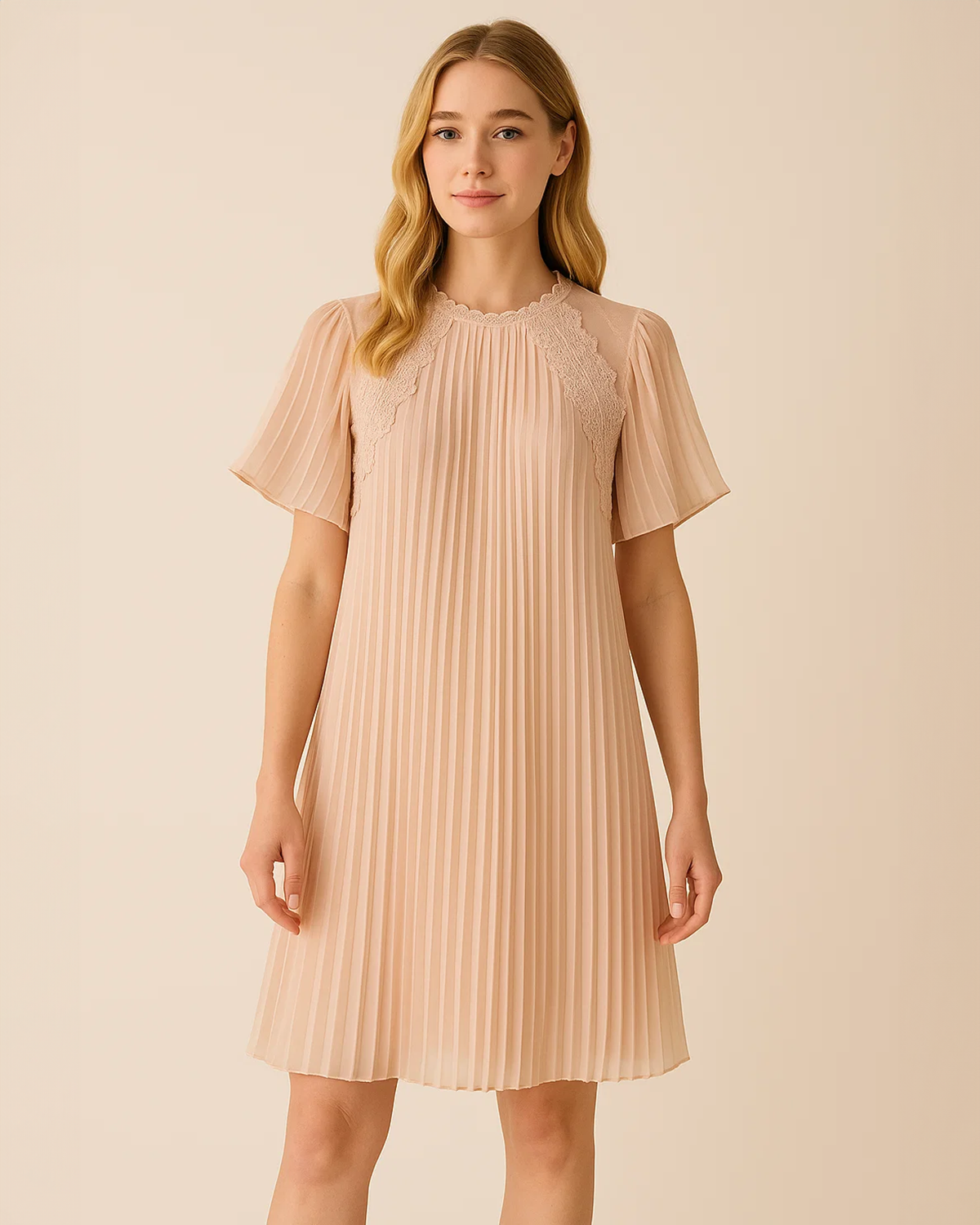 Tullia Oversized Light Pink Short Cocktail Dress