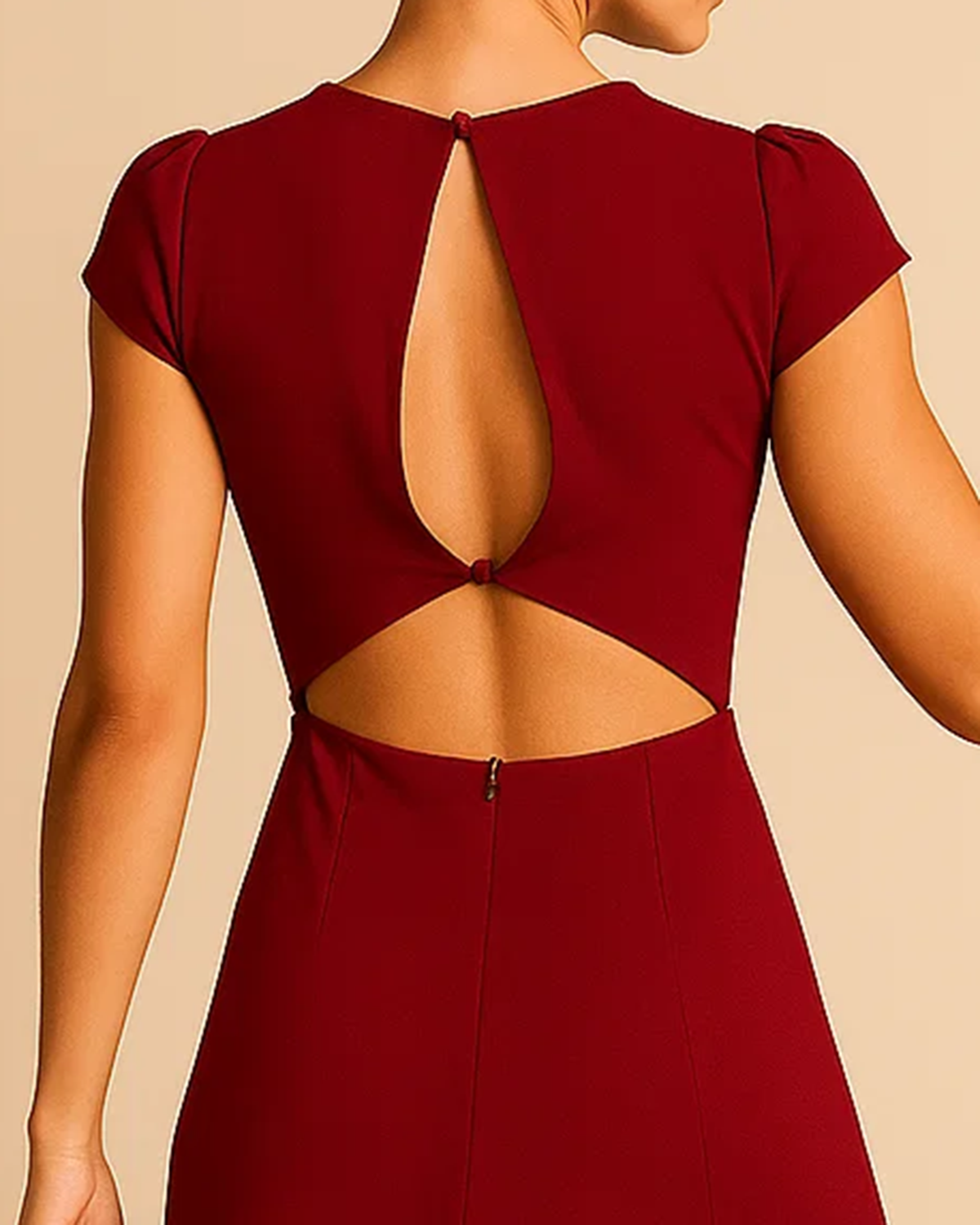 Adia Midi Red Dress with Thigh Slit