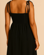 Isabella Black Strappy Maxi Dress – Recycled, Vegan & Ethical Fashion